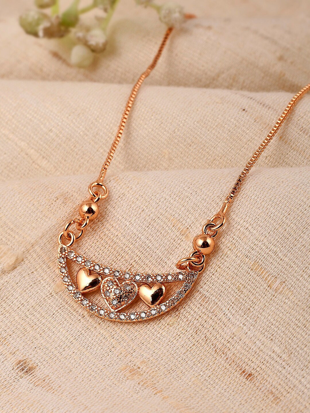 

Shoshaa White Brass Gold-Plated AD Chain