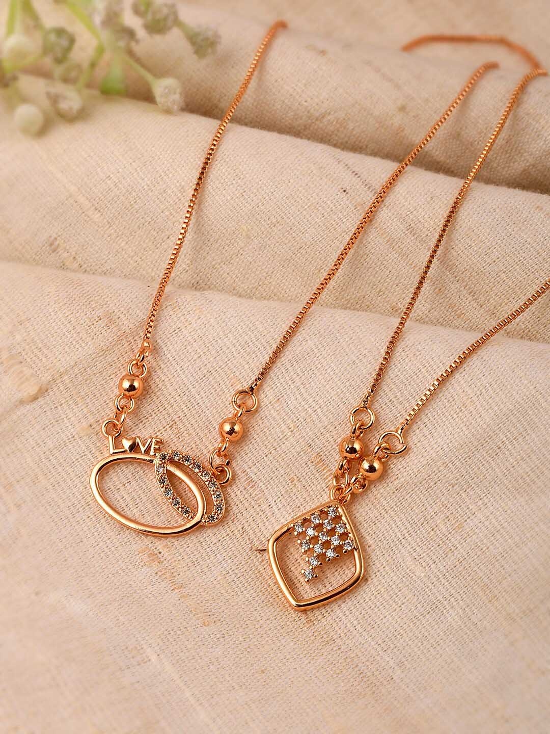

Shoshaa Set of 2 Gold-Plated AD Stones Chain