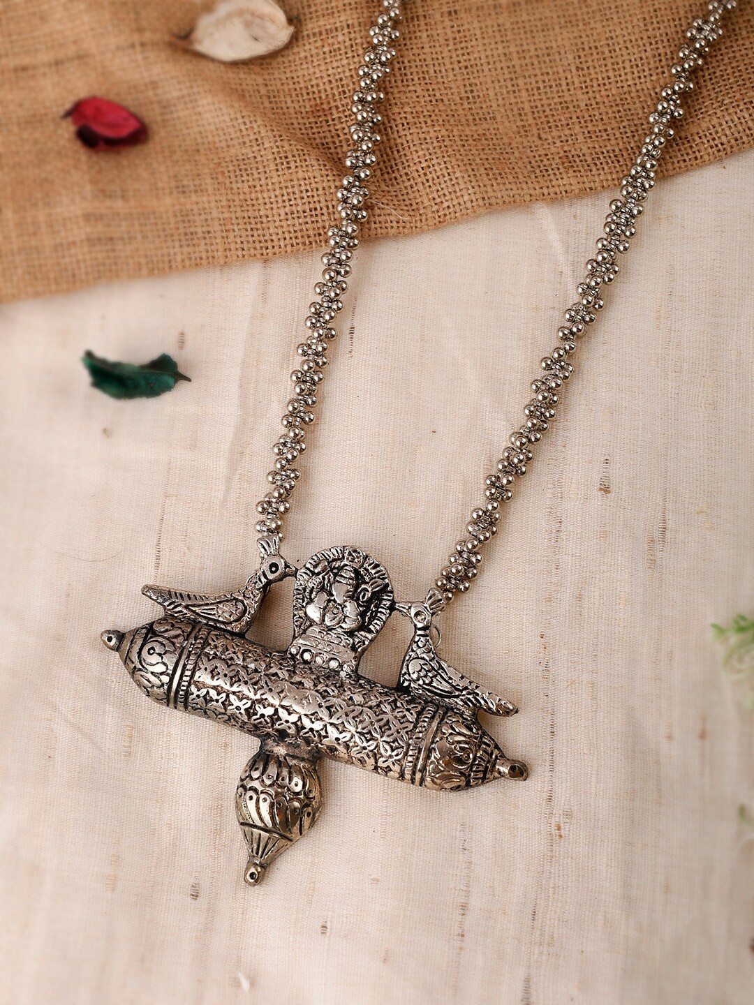 

Shoshaa Silver-Plated Oxidised Necklace