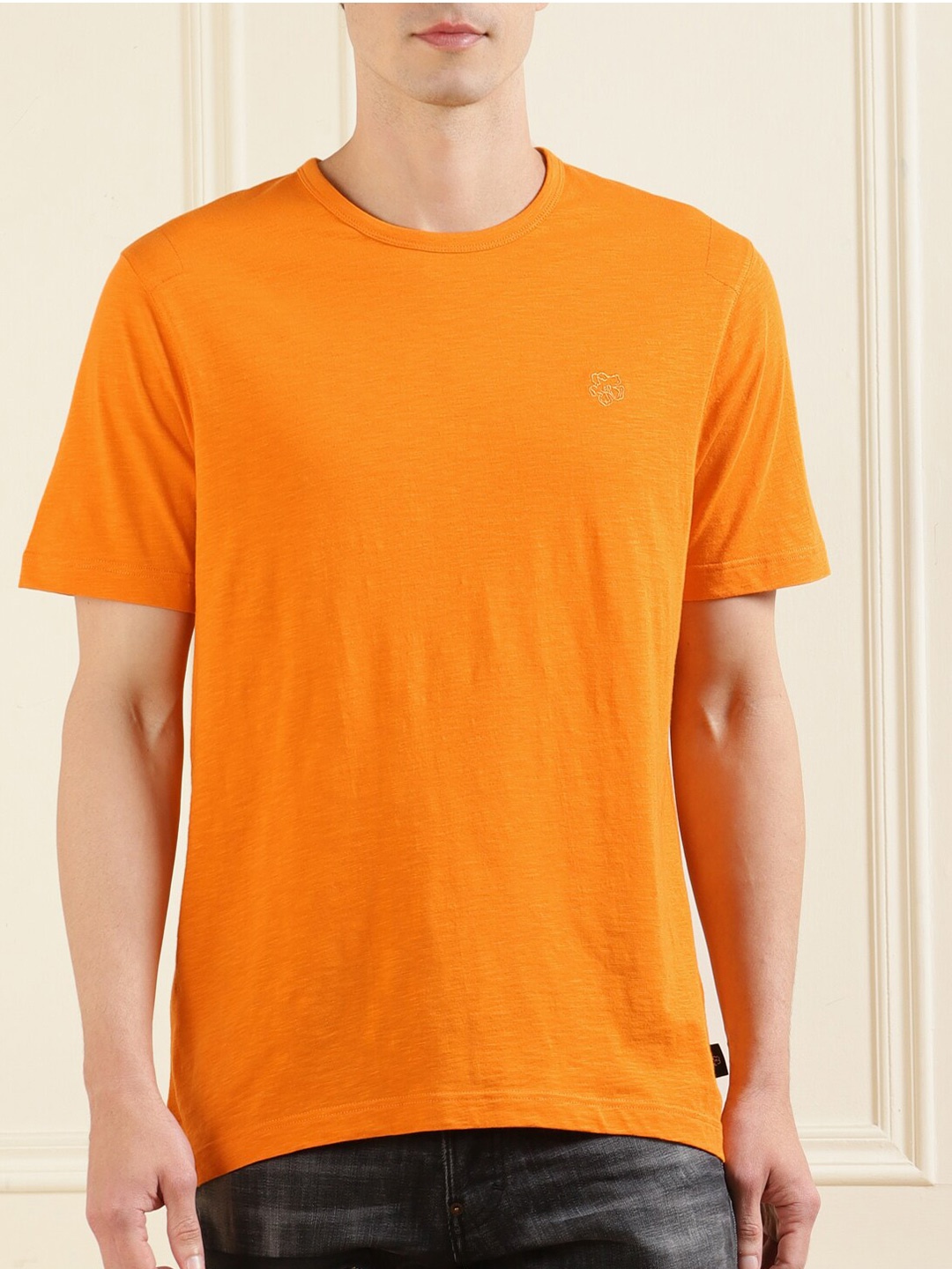 

Ted Baker Men Orange Pure Cotton T-shirt