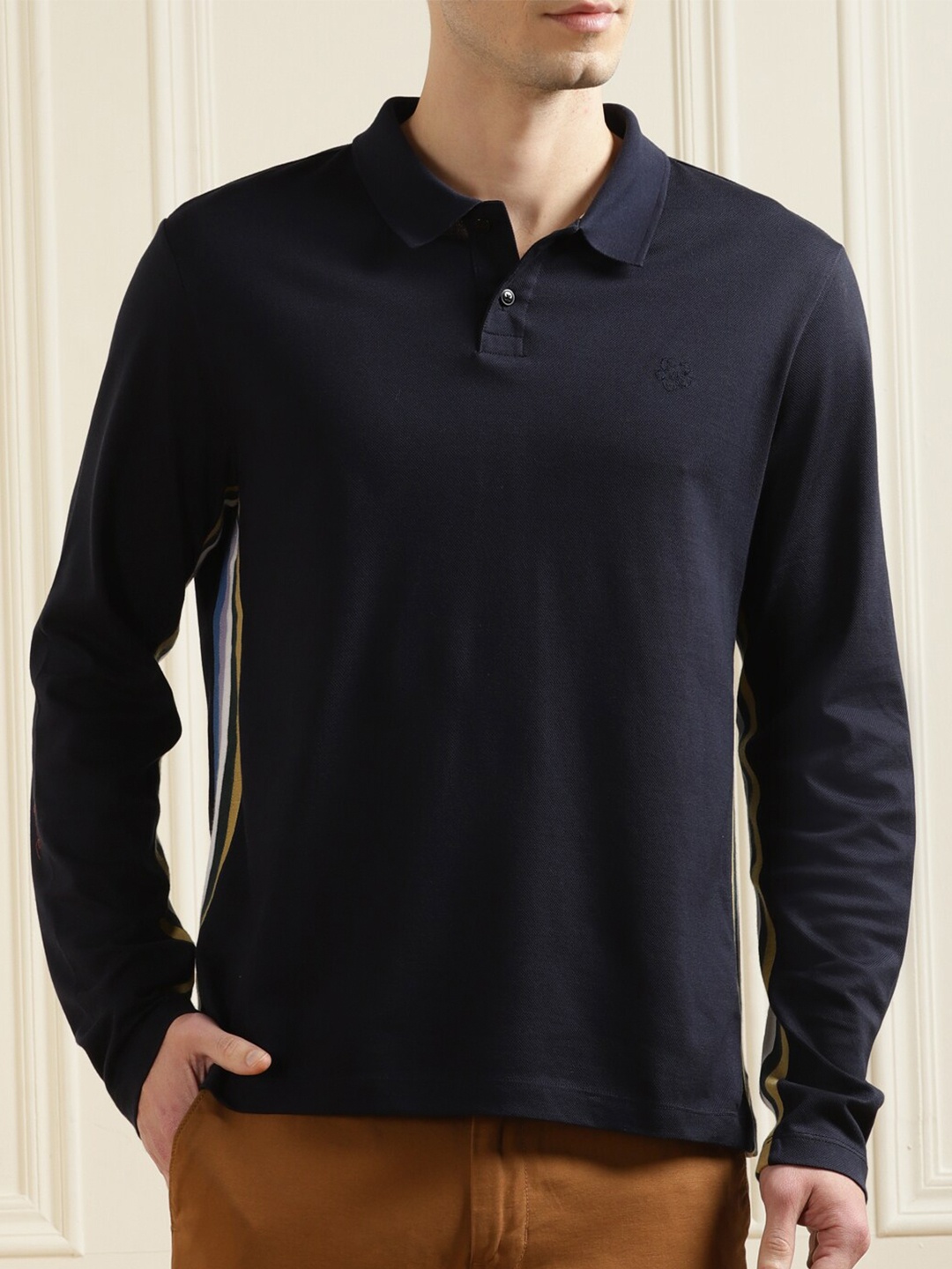 

Ted Baker Men Navy Blue Solid Pure Cotton T-shirt