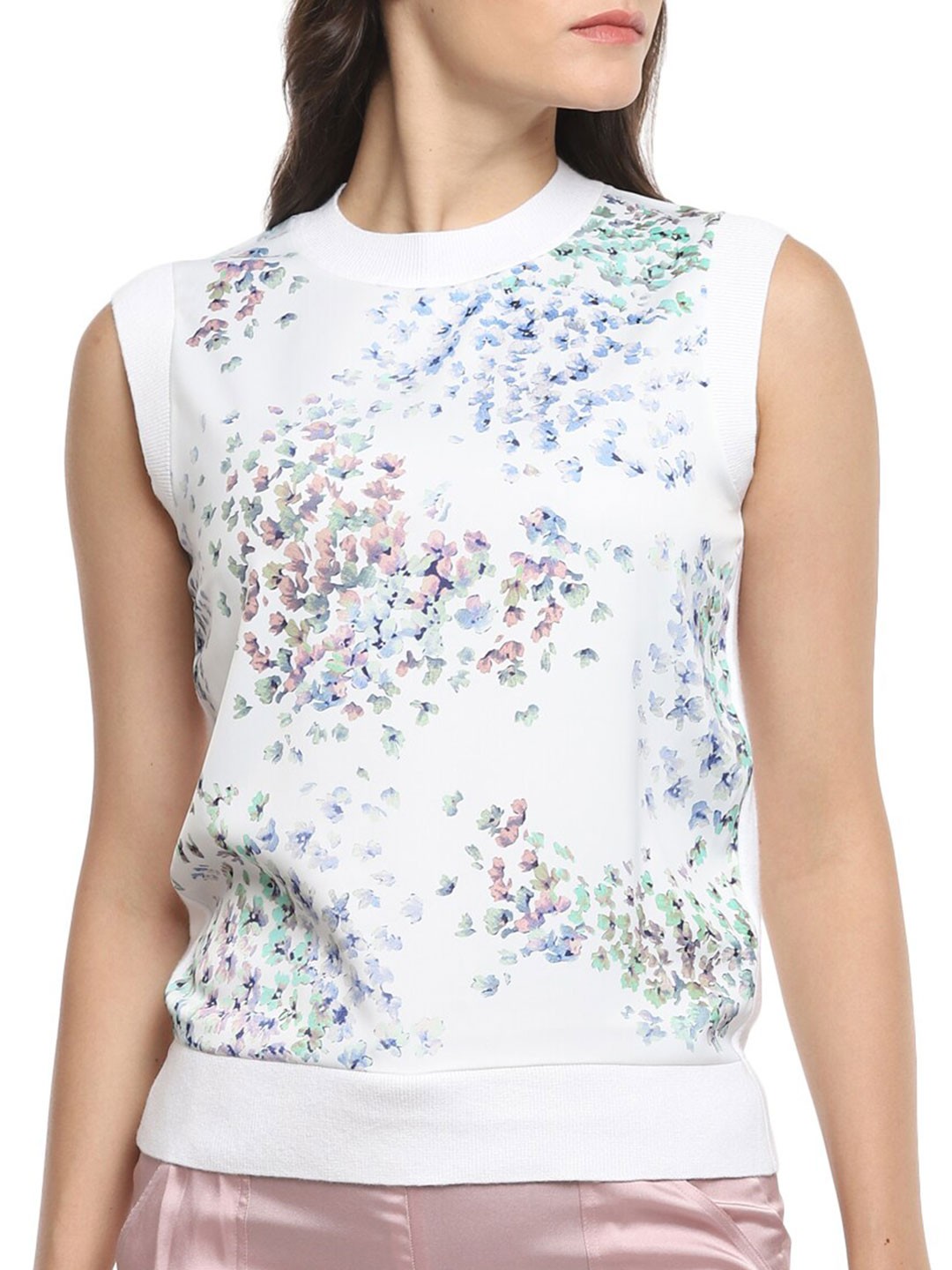

Ted Baker Women White & Blue Floral Printed Pullover
