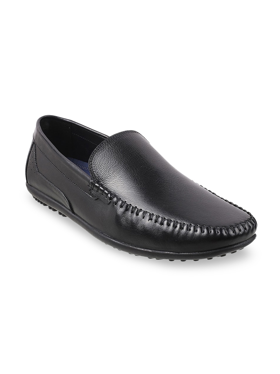 

Metro Men Black Leather Loafers