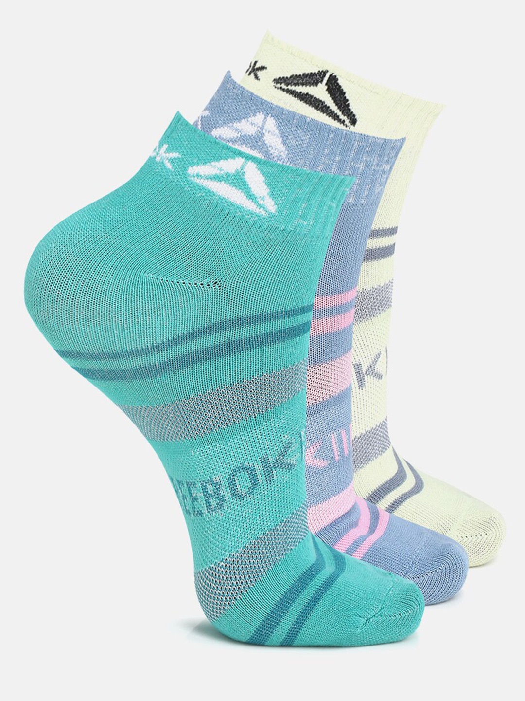 

Reebok Women Pack of 3 Printed Ankle Length Socks, Green