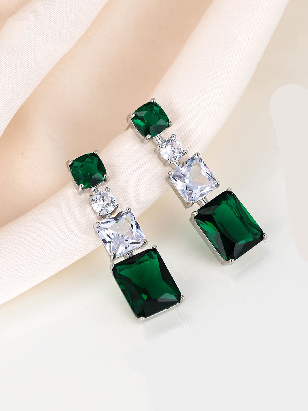 

Yellow Chimes Green Contemporary Drop Earrings