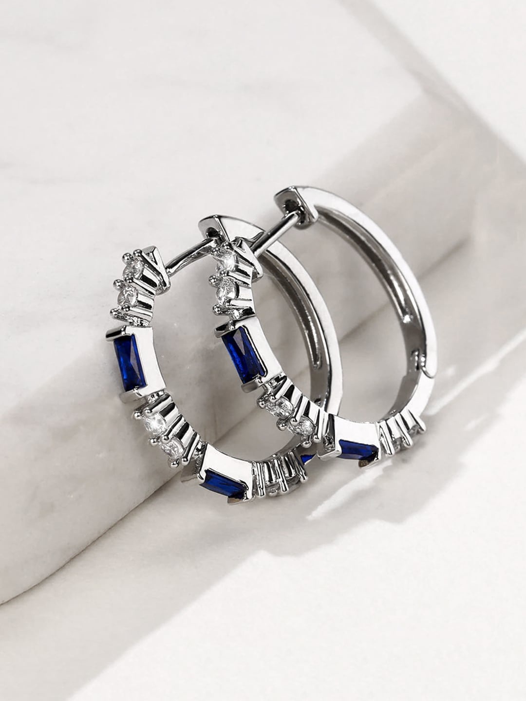 

Yellow Chimes Blue Contemporary Hoop Earrings