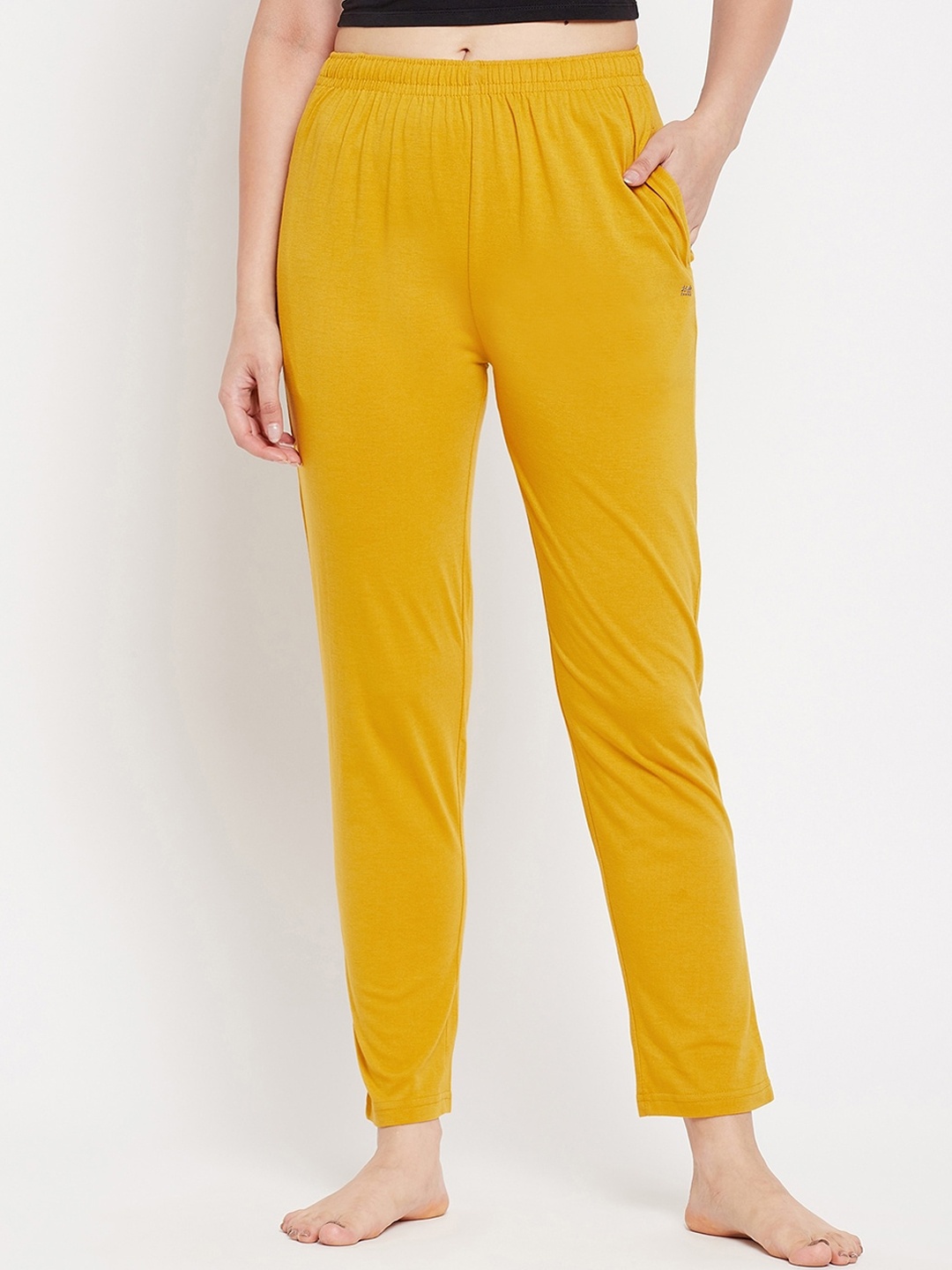 

Okane Women Mustard Solid Cotton Lounge Pants