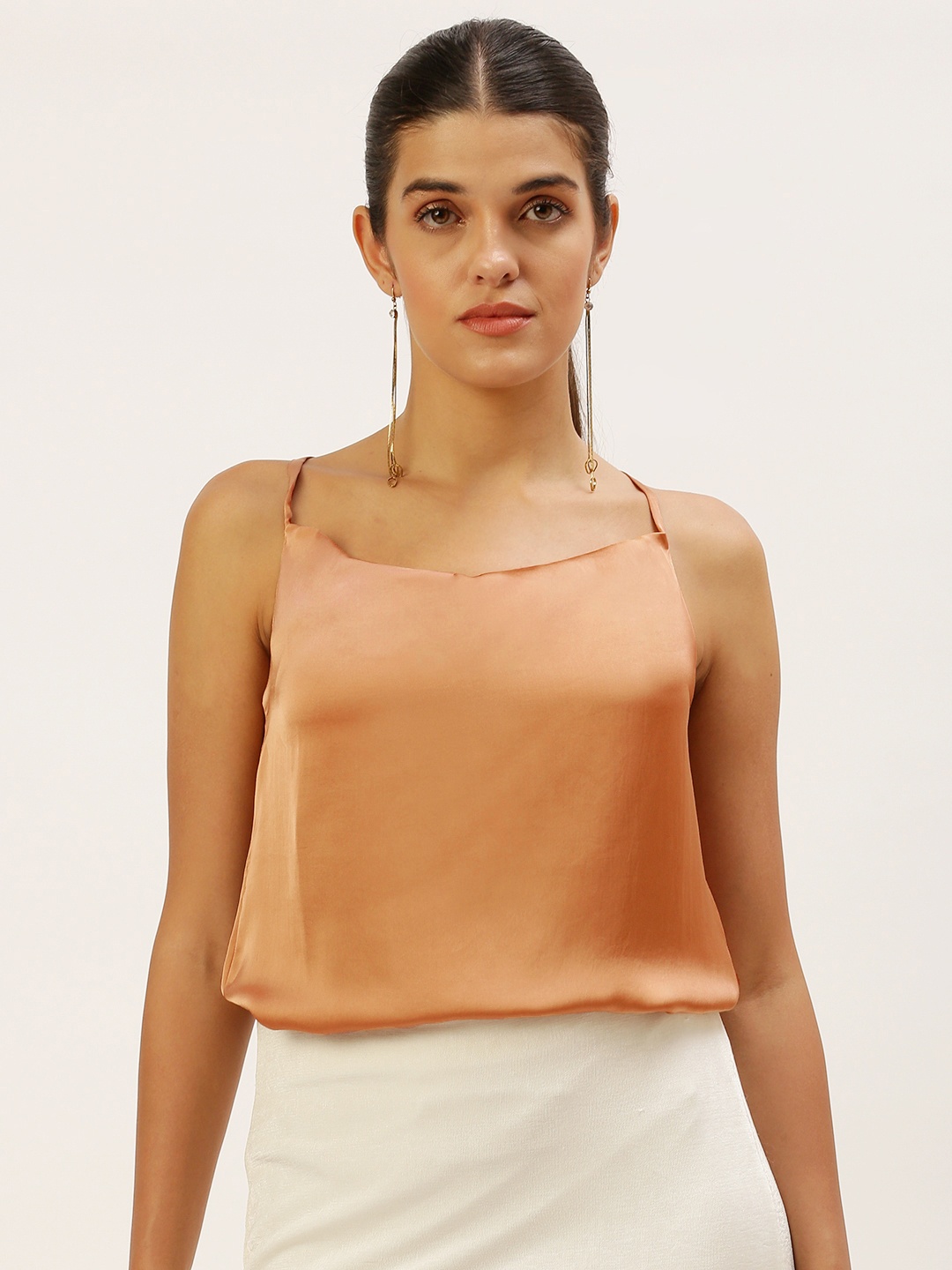 

FOREVER 21 Women Tan Solid Top