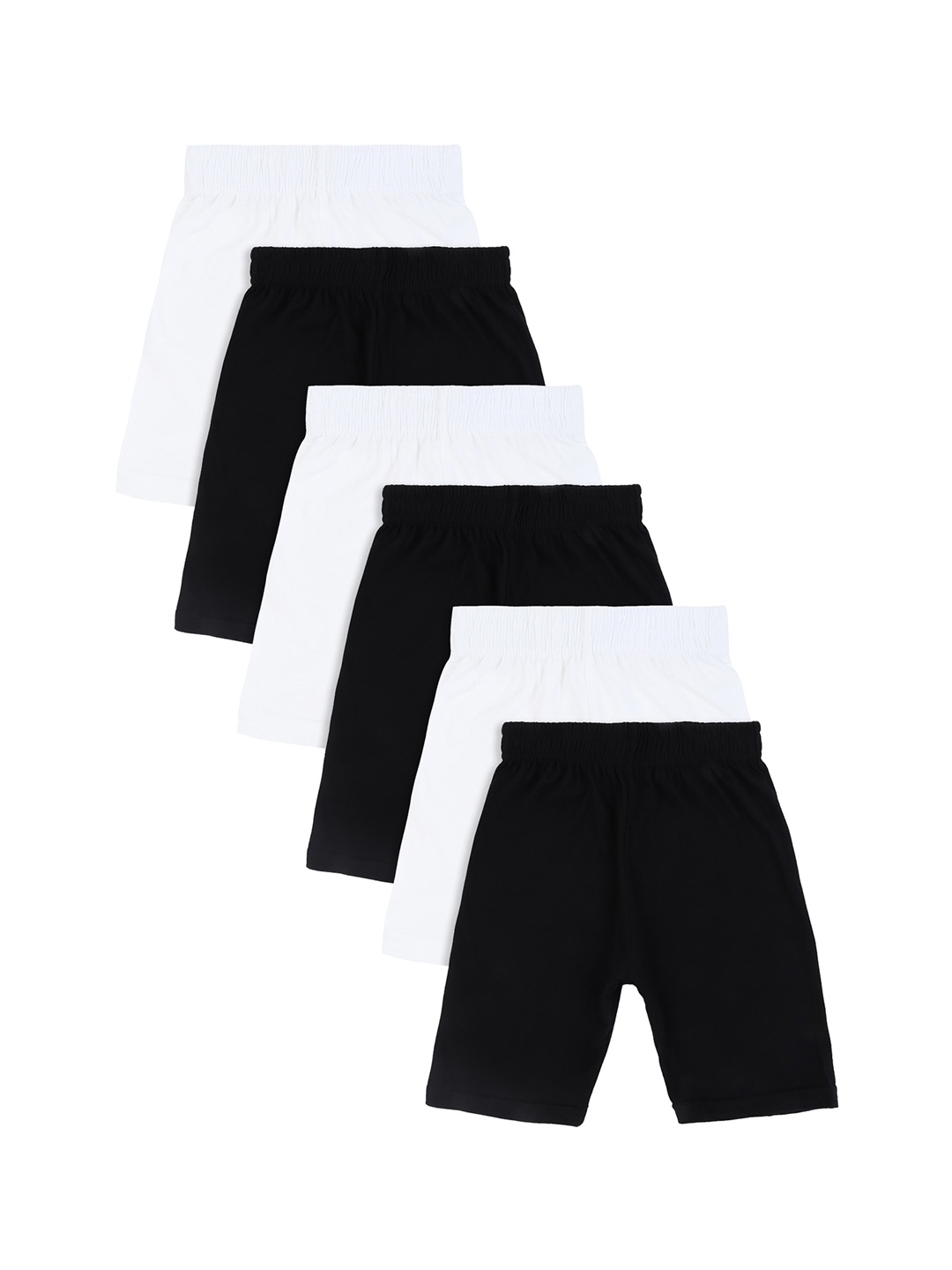 

DYCA Girls Pack of 6 Solid Cotton Shorts, Black