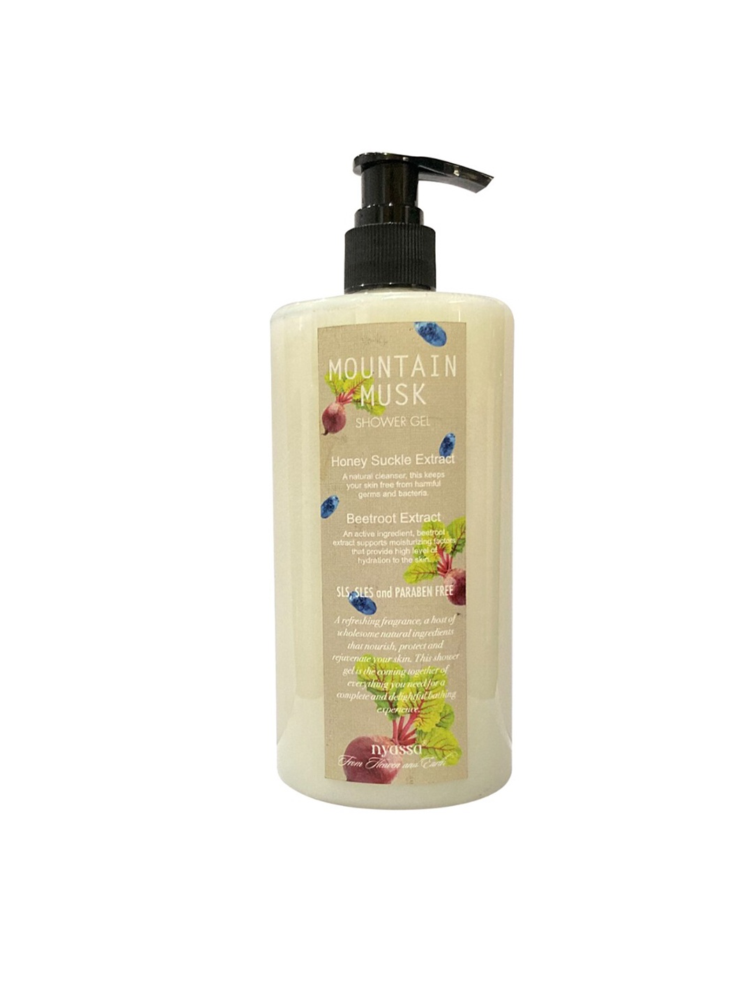 

Nyassa Mountain Musk Shower Gel with Honey Suckle & Beetroot Extract - 500 ml, Cream