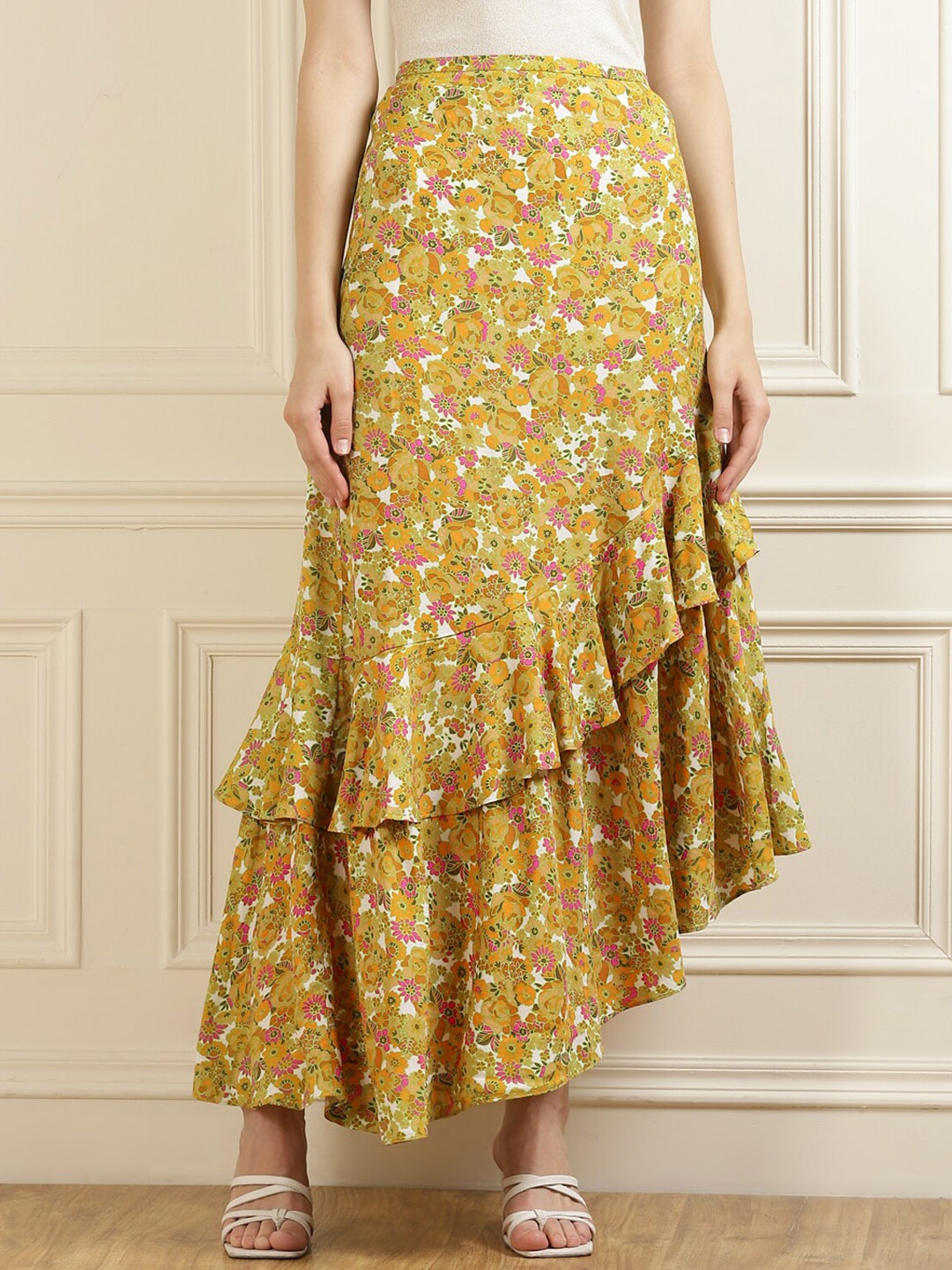 

Ted Baker Women Orange Printed Asymmetric Skirts