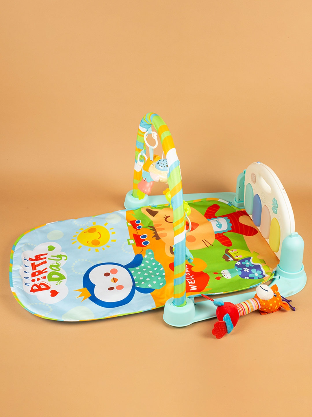 

Baby Moo Multicoloured Penguin Party Blue Piano Activity Gym Toy, Multi