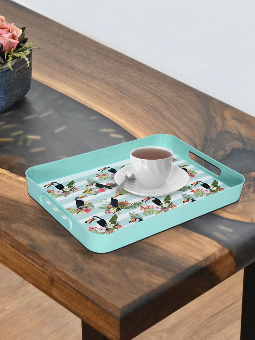

Athome by Nilkamal Blue & Black Printed Serving Tray