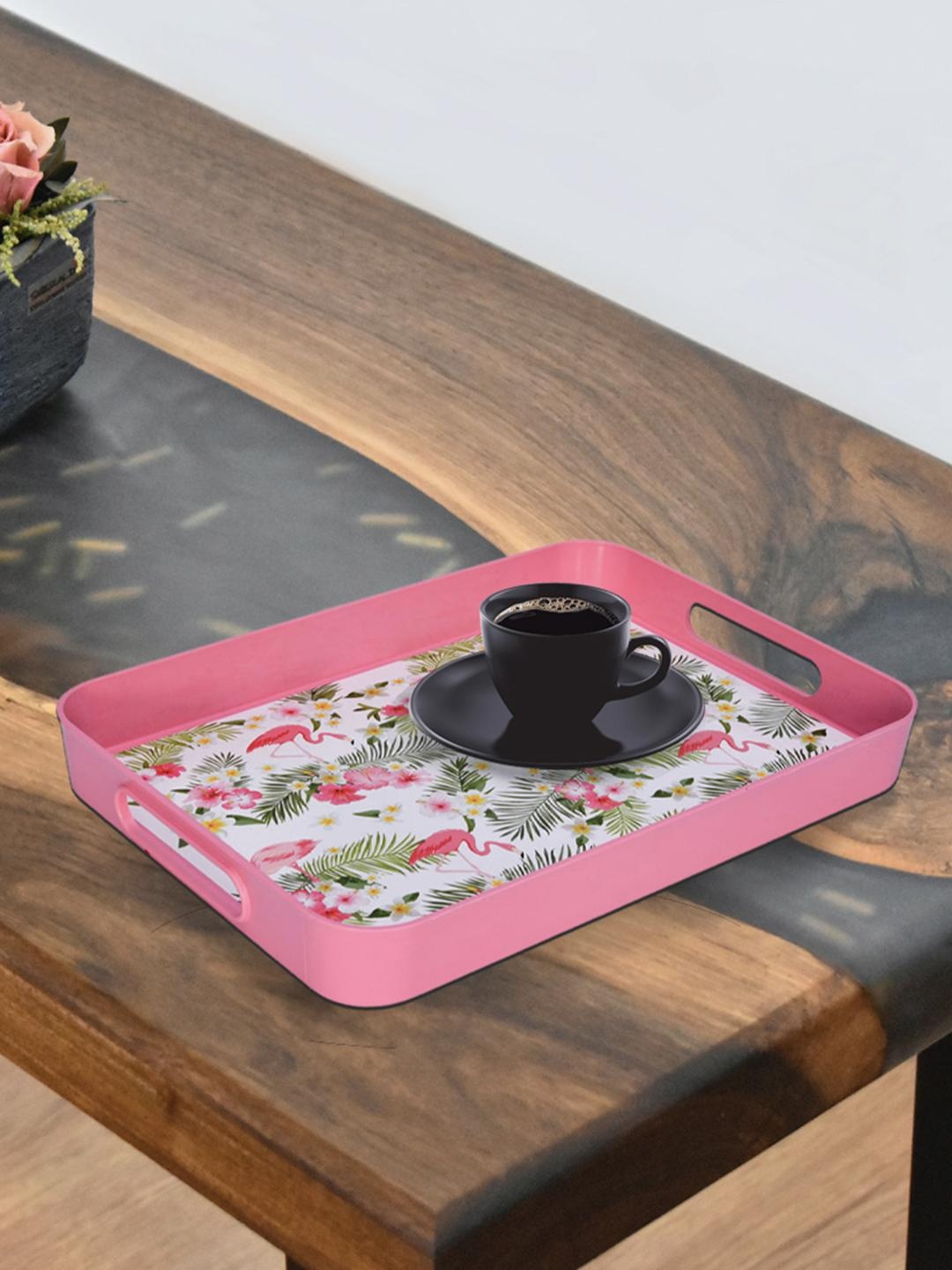 

Athome by Nilkamal Pink Rectangle Flamingo Printed Trays