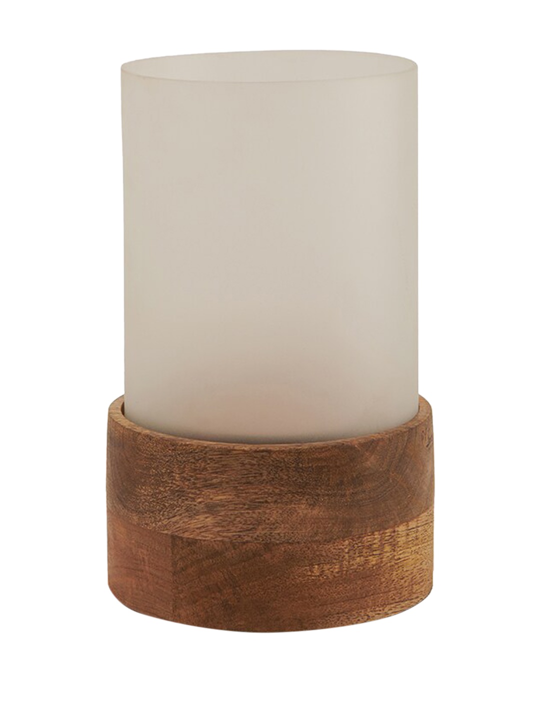 

Fabindia White & Brown Jyotiirmaya Frosted Hurricane Candle Holder