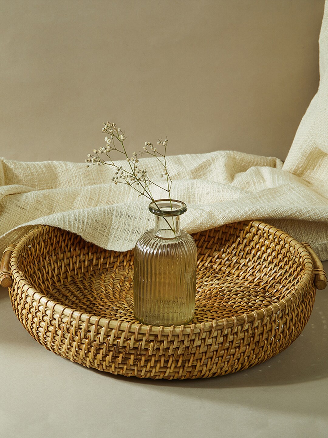 

Fabindia Beige Ayira Cane Utility Basket