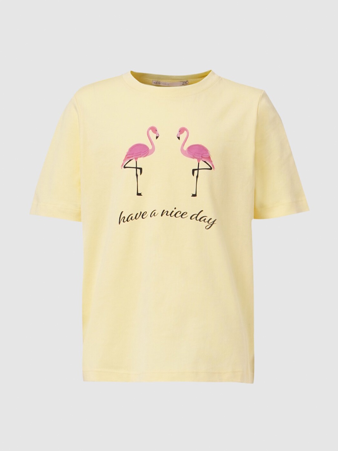 

KIDS ONLY Girls Yellow Printed T-shirt