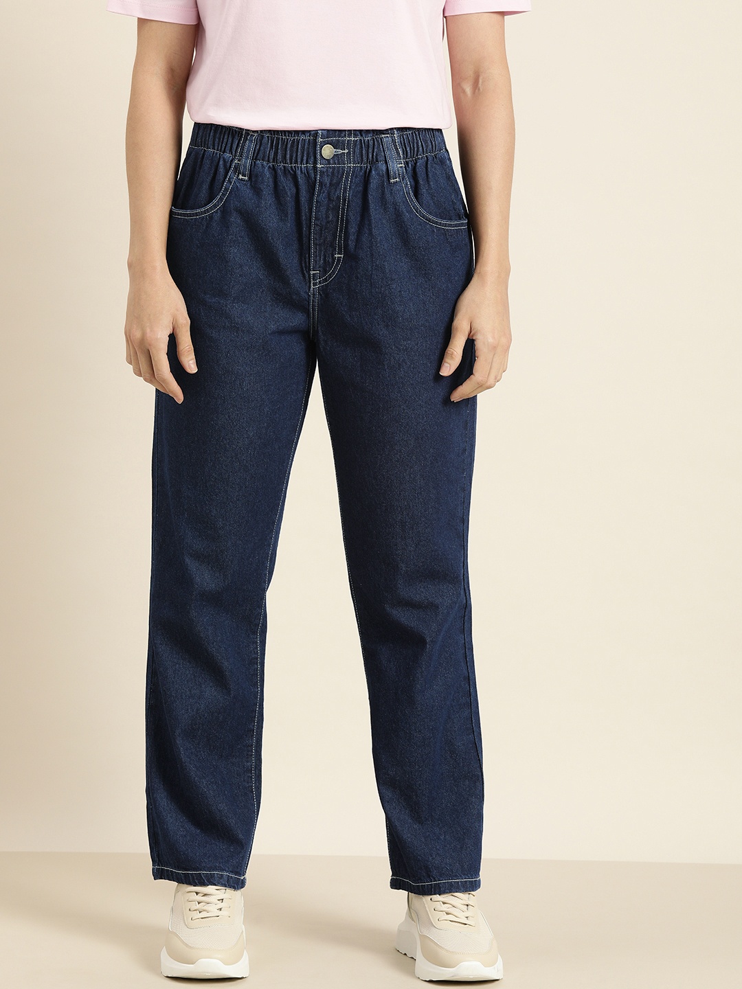 

ether Women Navy Blue High-Rise Jeans