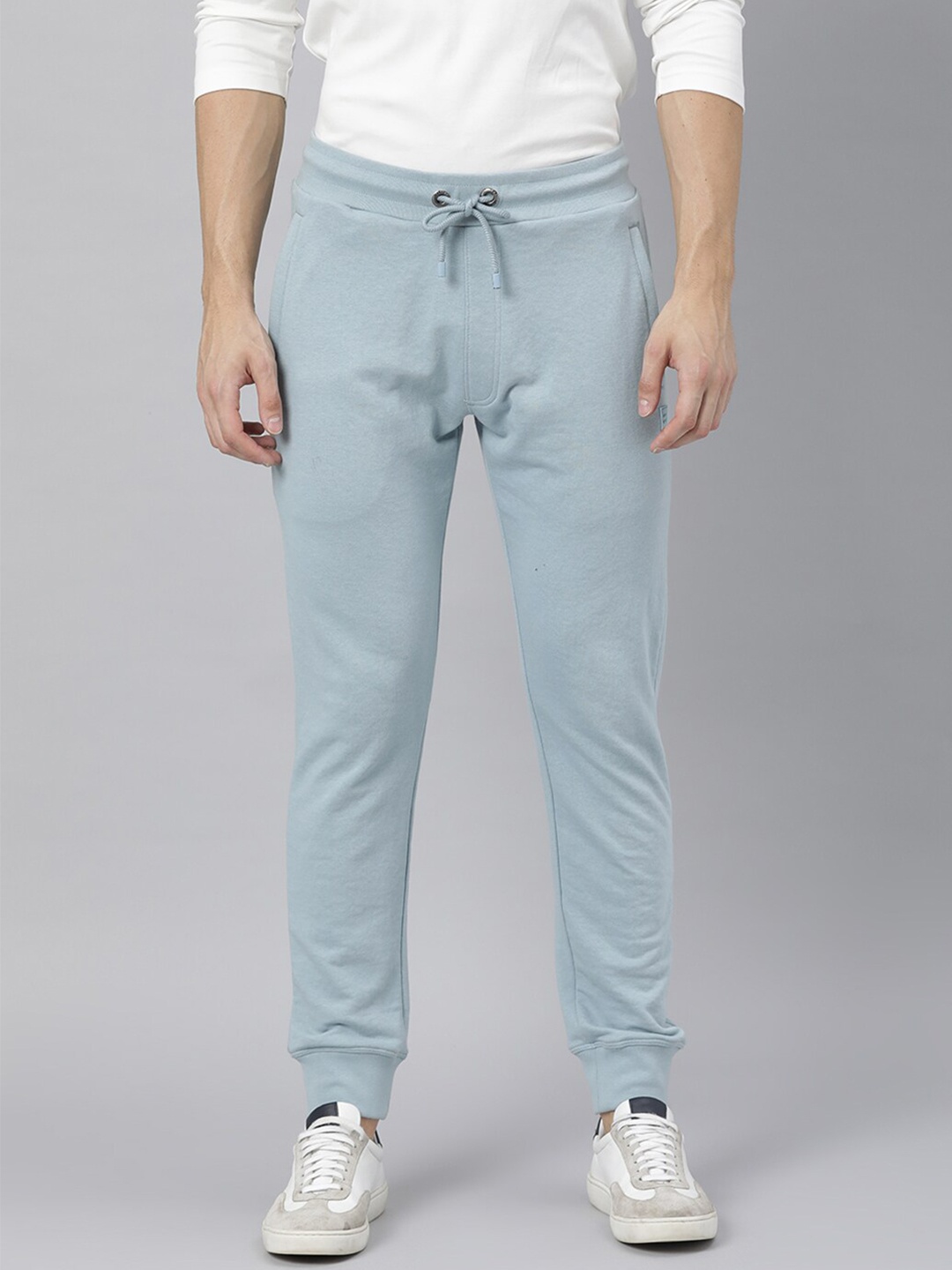 

RARE RABBIT Men Artic Slim Fit Solid Track Pant, Blue