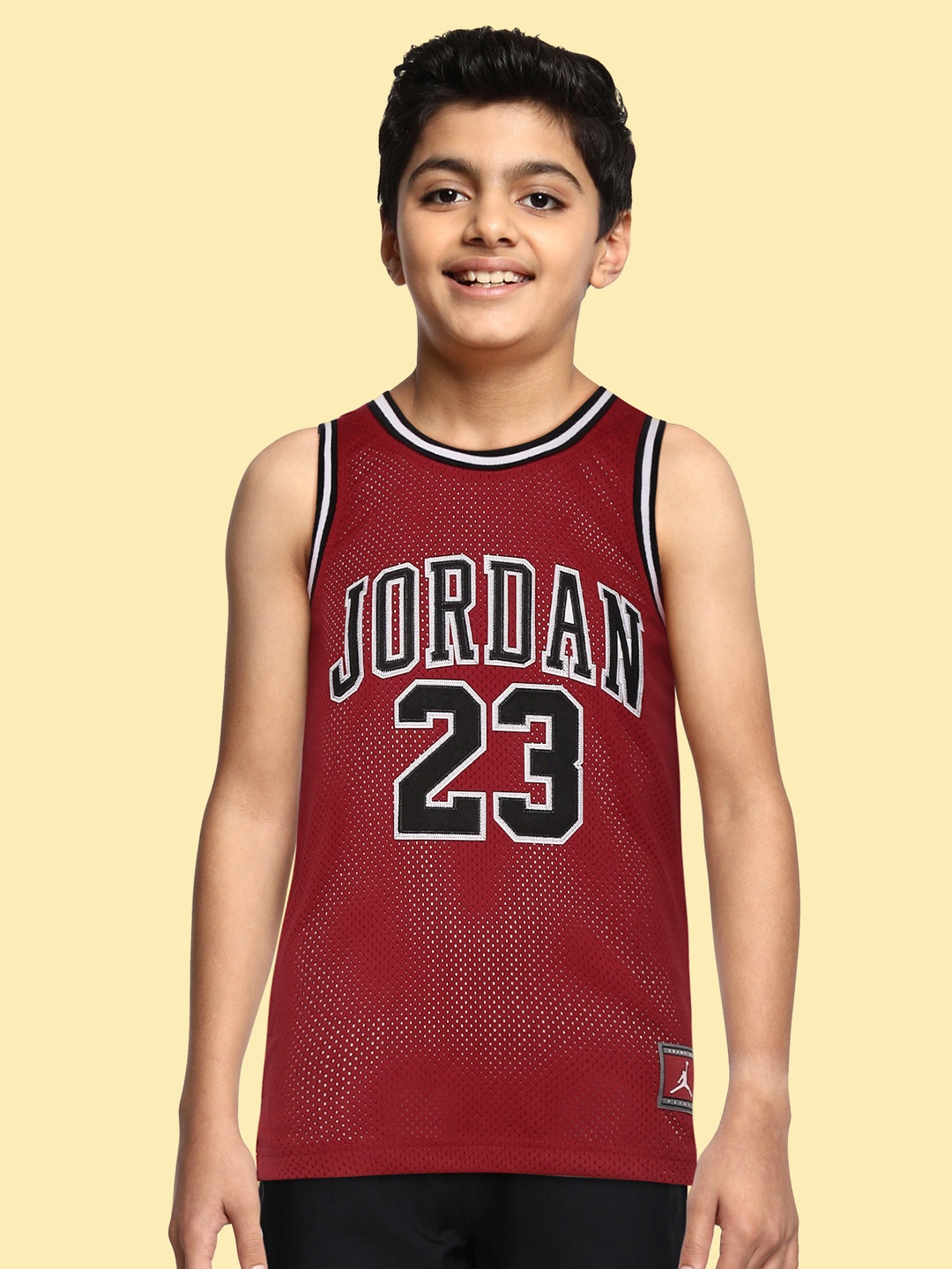 

Jordan Boys Red & Black Brand Logo Printed T-shirt