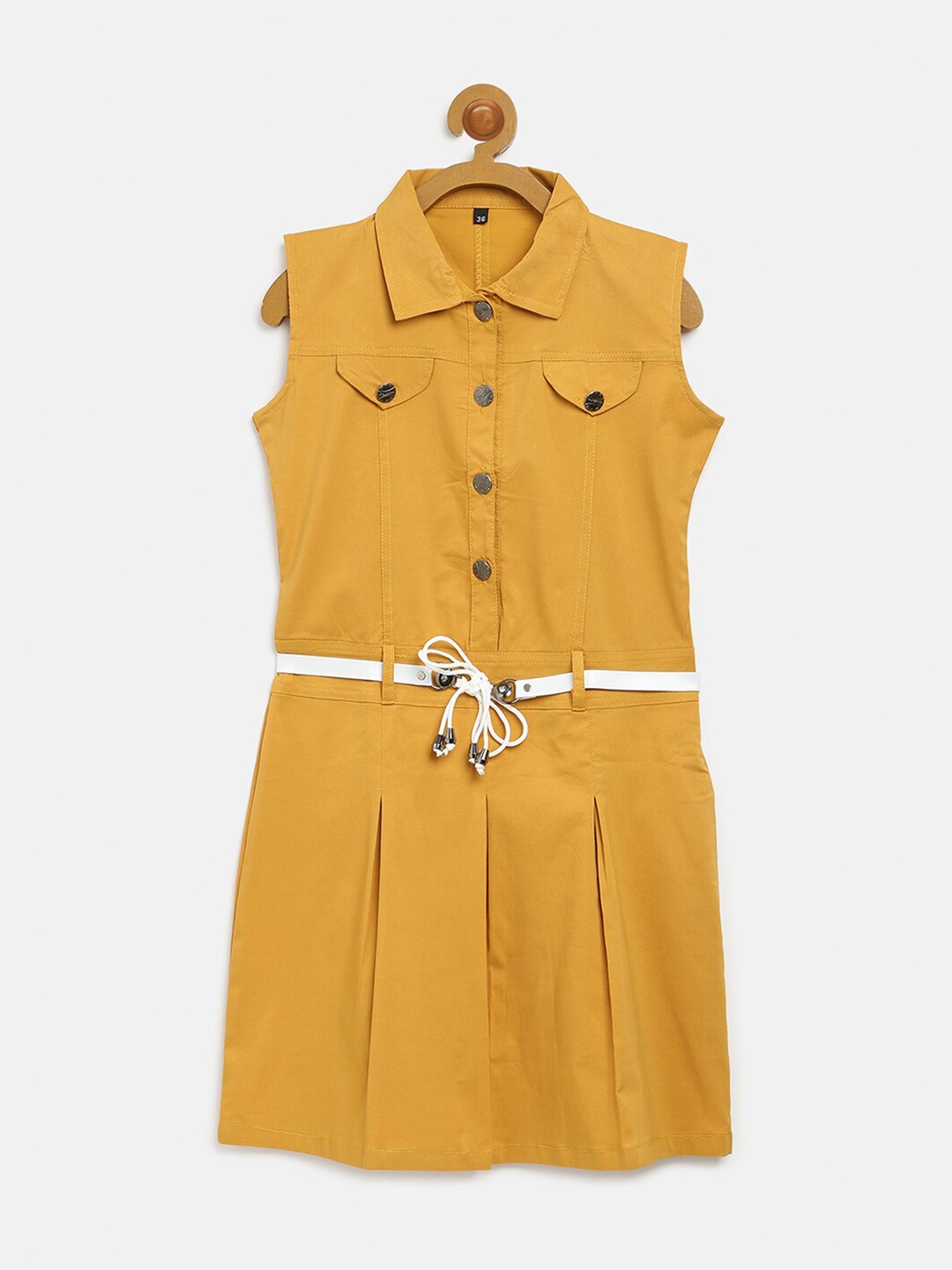 

V2 Value & Variety Girls Mustard Yellow Shirt Dress