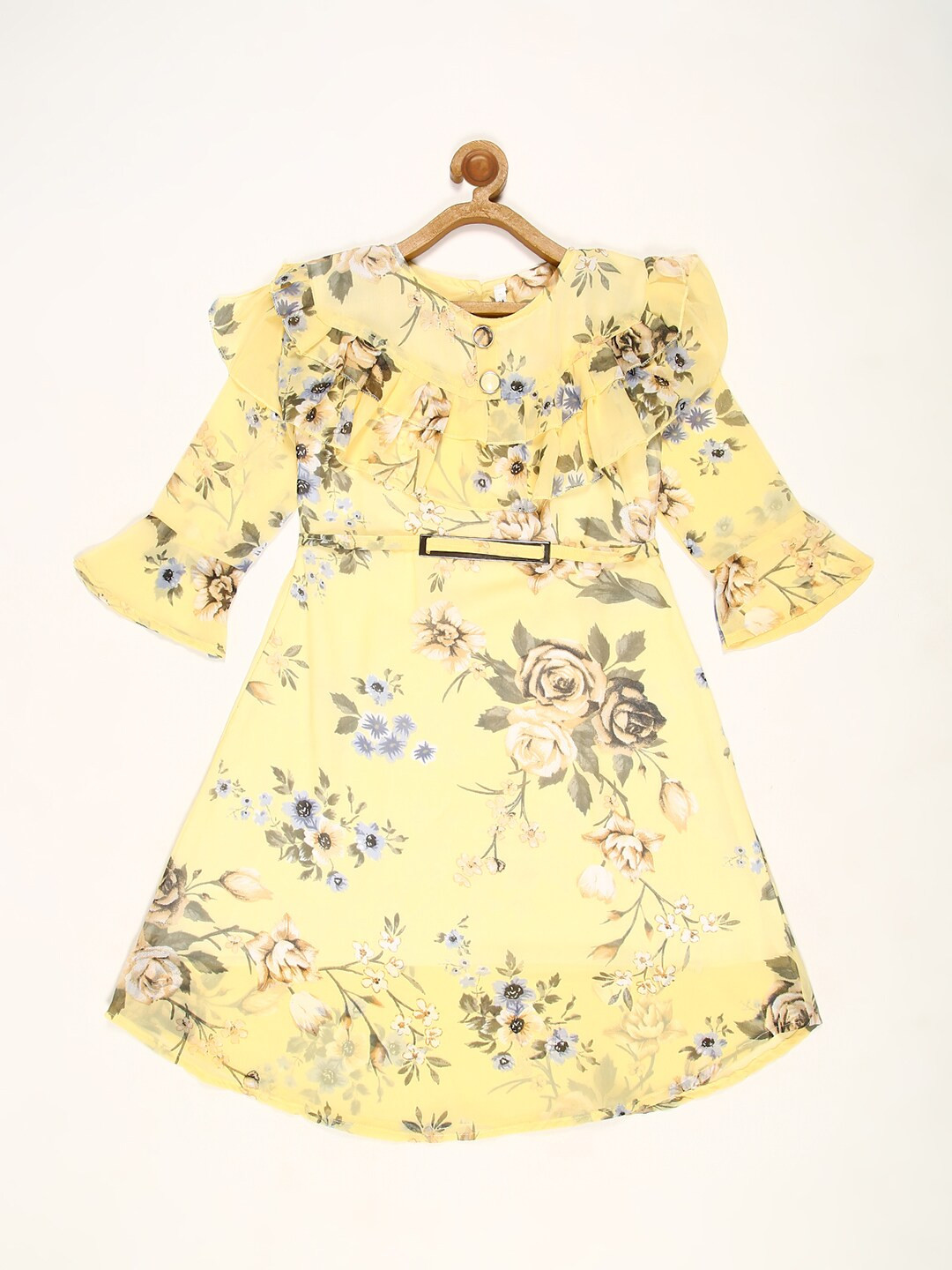 

V2 Value & Variety Yellow Floral Chiffon Dress
