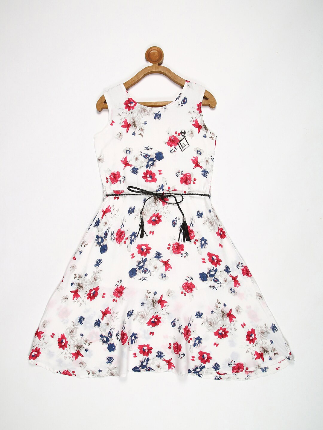 

V2 Value & Variety Girls White Floral Printed Dress