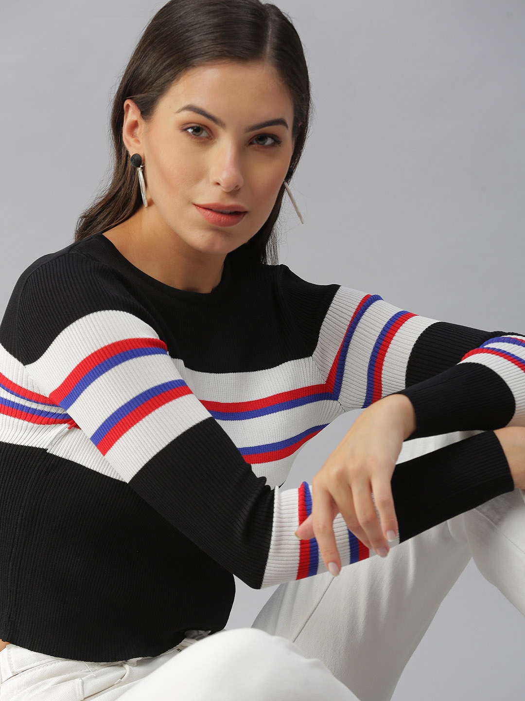 

SHOWOFF Black Striped Top