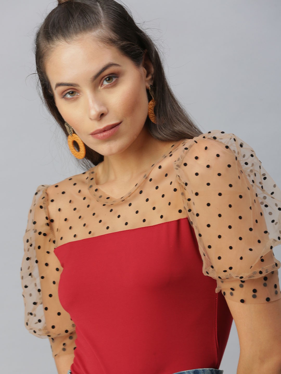 

SHOWOFF Maroon Print Top
