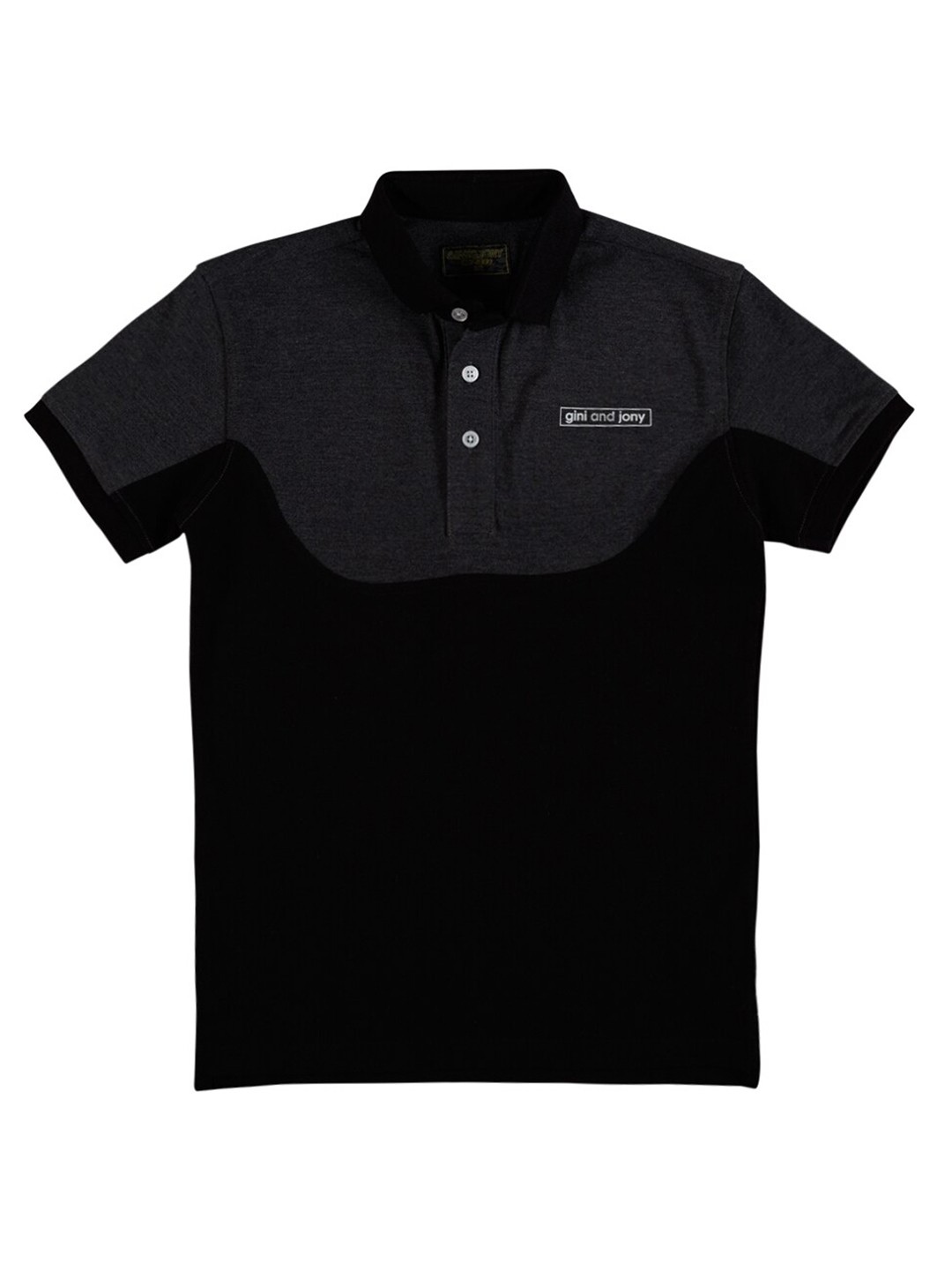 

Gini and Jony Boys Black & Grey Polo Collar Cotton T-shirt