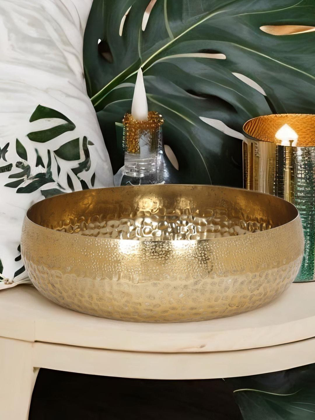 

Athome by Nilkamal Gold Toned Textured Urli Decorative Bowls