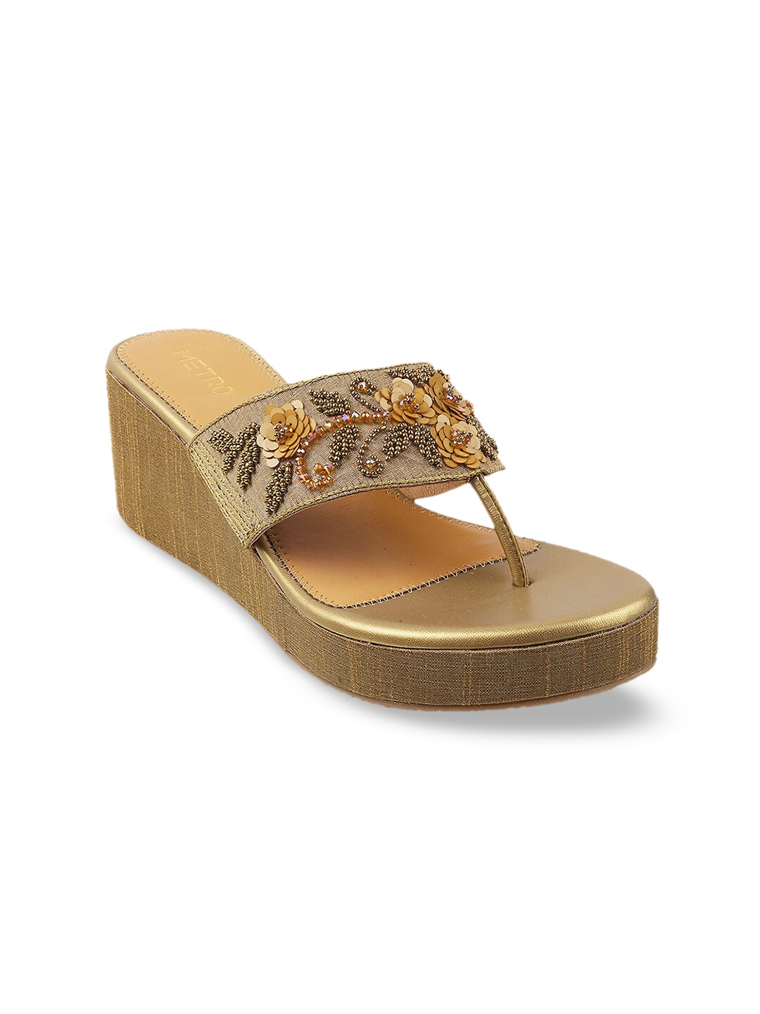 

Metro Gold-Toned Embellished Wedges