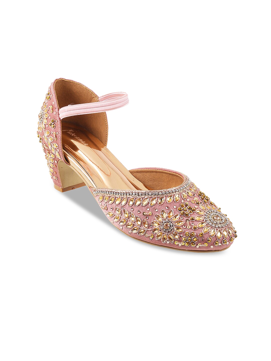 

Metro Pink Embellished Block Pumps