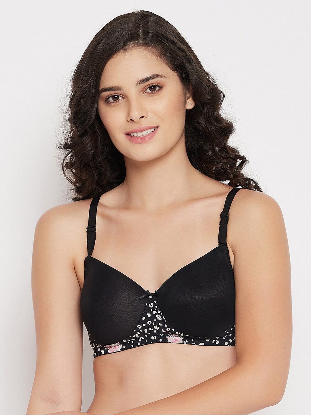 

Clovia Black T-shirt Bra Lightly Padded