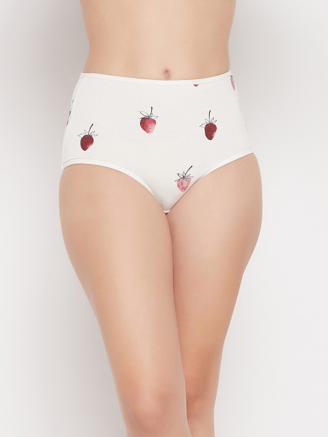 

Clovia Women White High-Waist Printed Hipster Panty PN3170C183XL