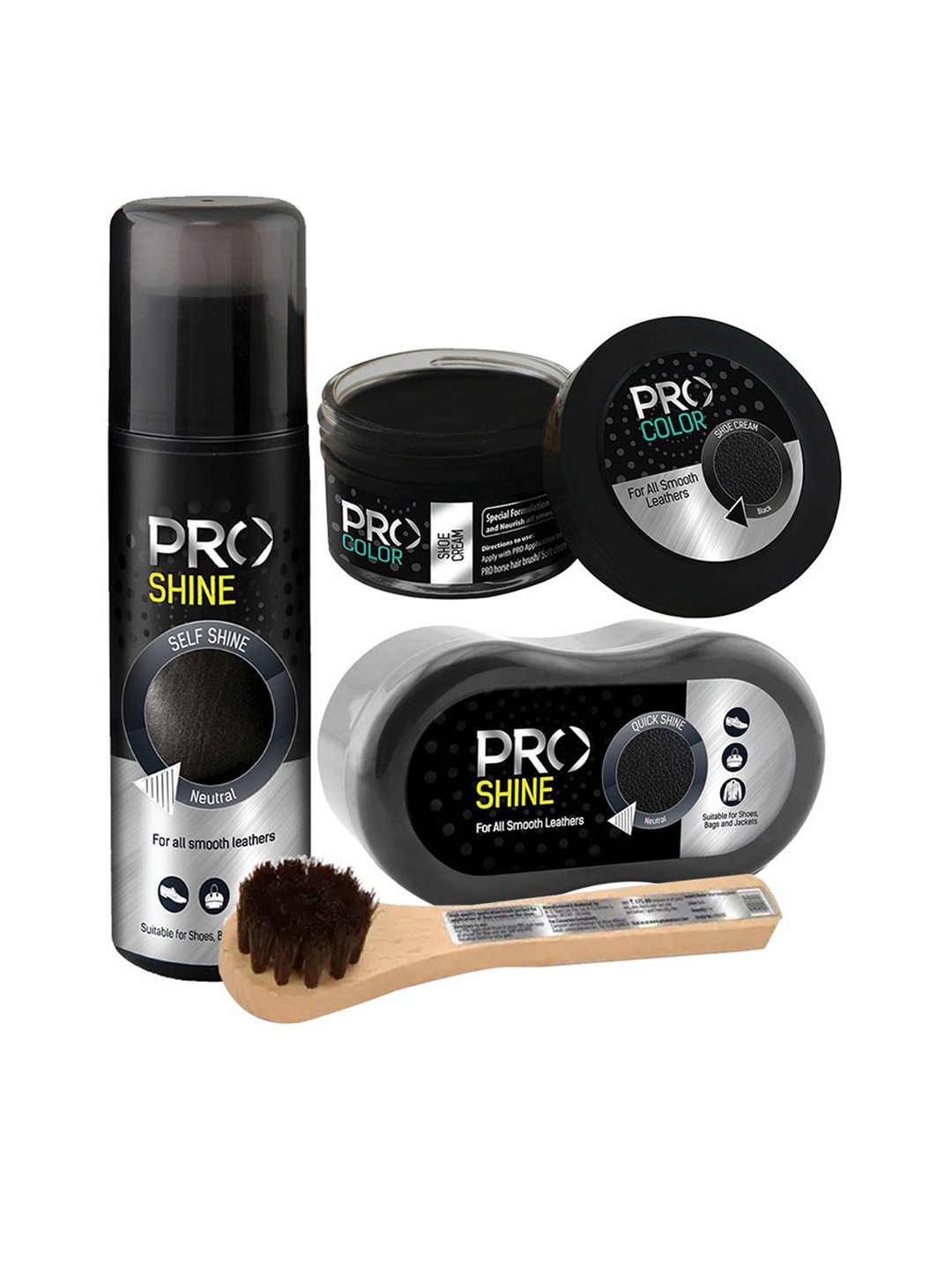 

PRO Set Of 4 Shoe Color & Shine Kit, Black