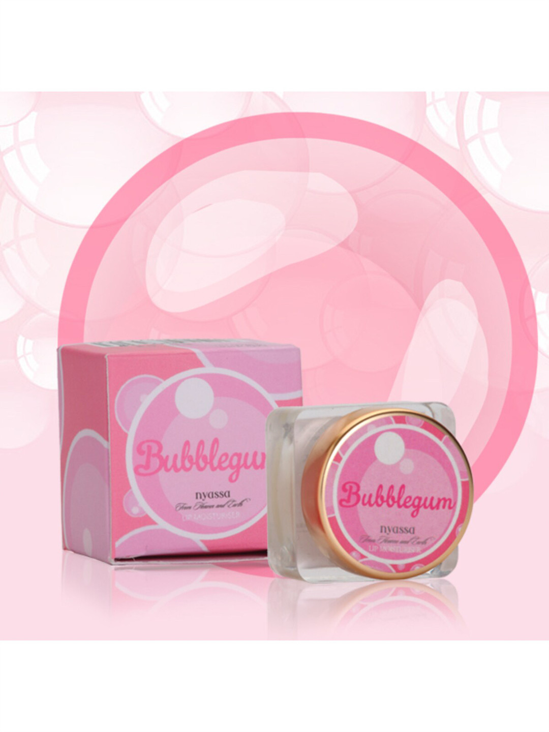 

Nyassa Bubble Gum Moisturizing Tinted Lip Balm with Shea Butter & White Beeswax - 10g, Pink