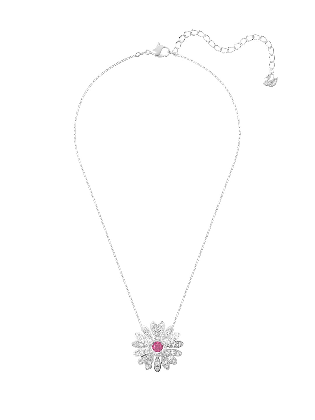 

SWAROVSKI Silver-Toned & Pink Rhodium-Plated Necklace