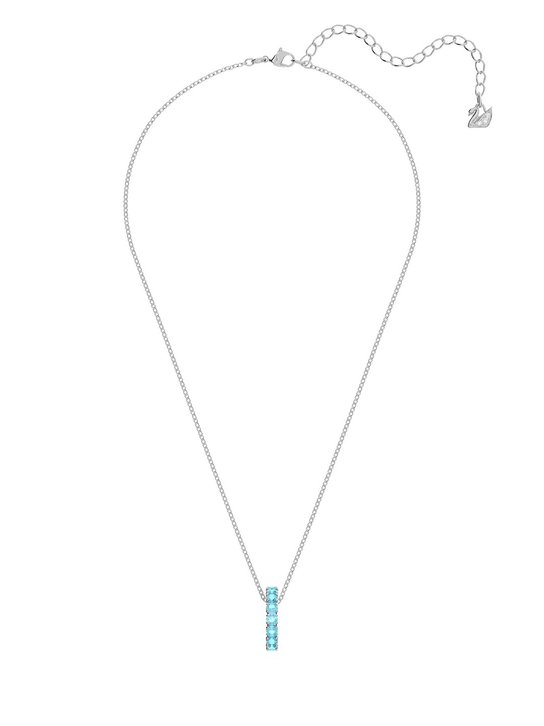 

SWAROVSKI Blue & Silver-Toned Rhodium-Plated Necklace