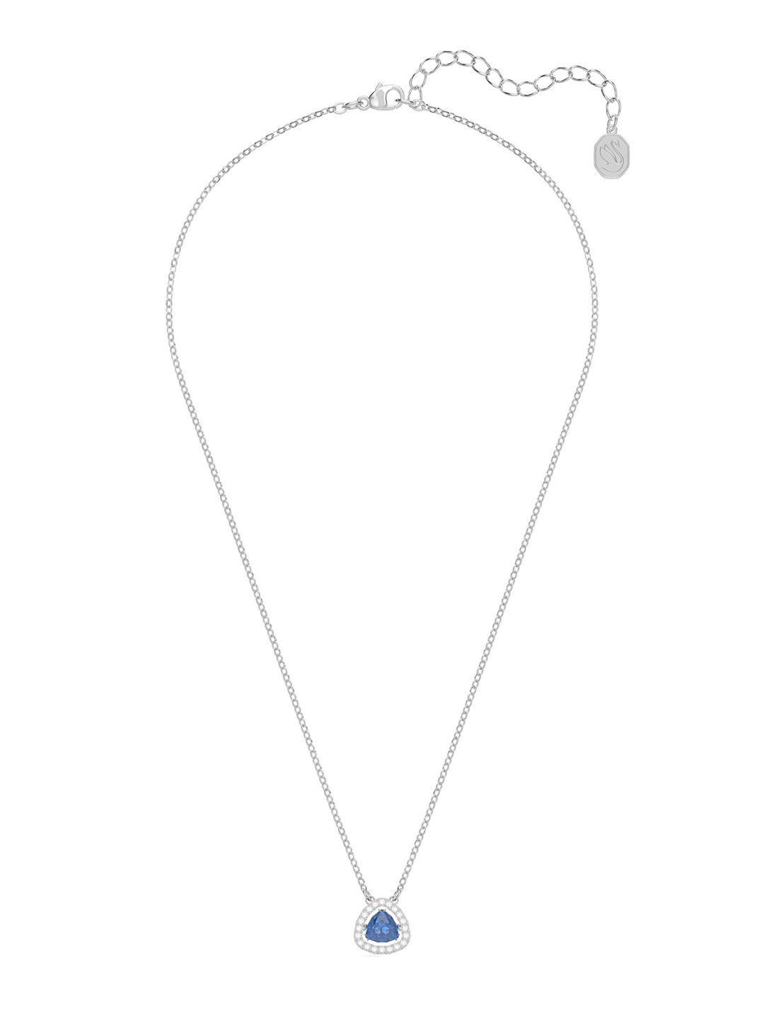 

SWAROVSKI Silver-Toned & Blue Rhodium-Plated Necklace
