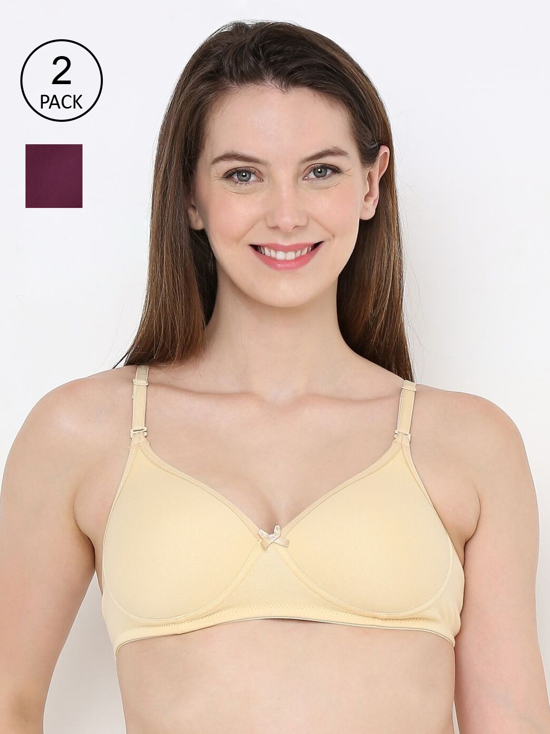 

Berrys Intimatess Beige & Violet Pack Of 2 Padded Seamless Bra