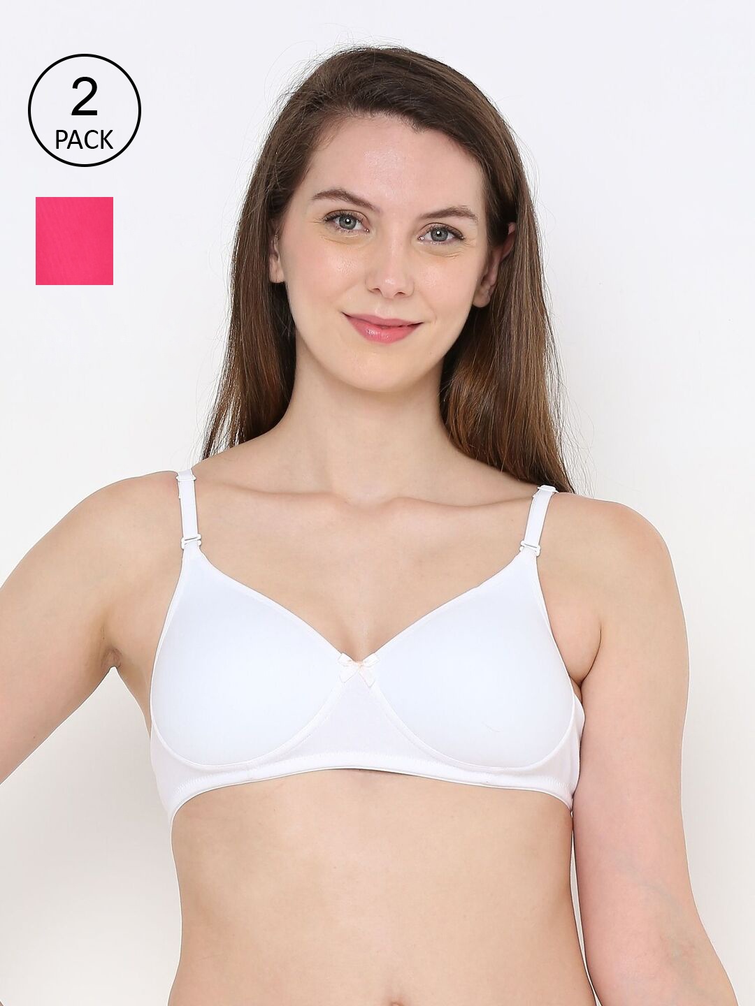 

Berrys Intimatess Pack of 2 Solid T-shirt Bras, White
