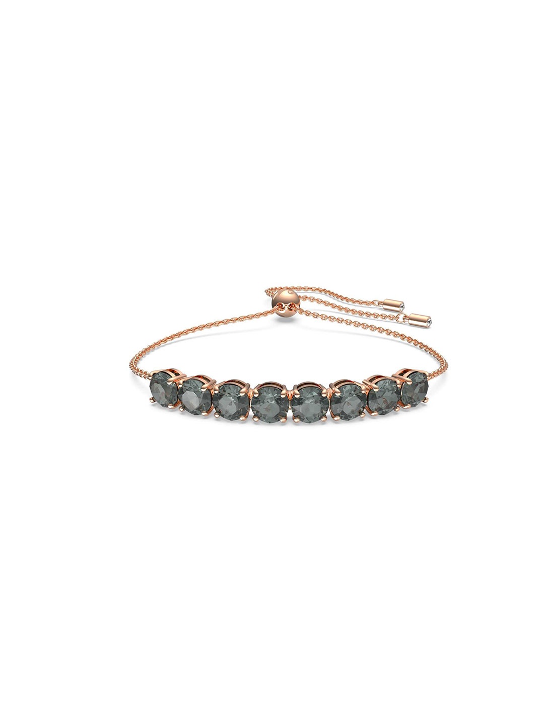 

SWAROVSKI Women Rose Gold & Black Crystals Rose Gold-Plated Link Bracelet