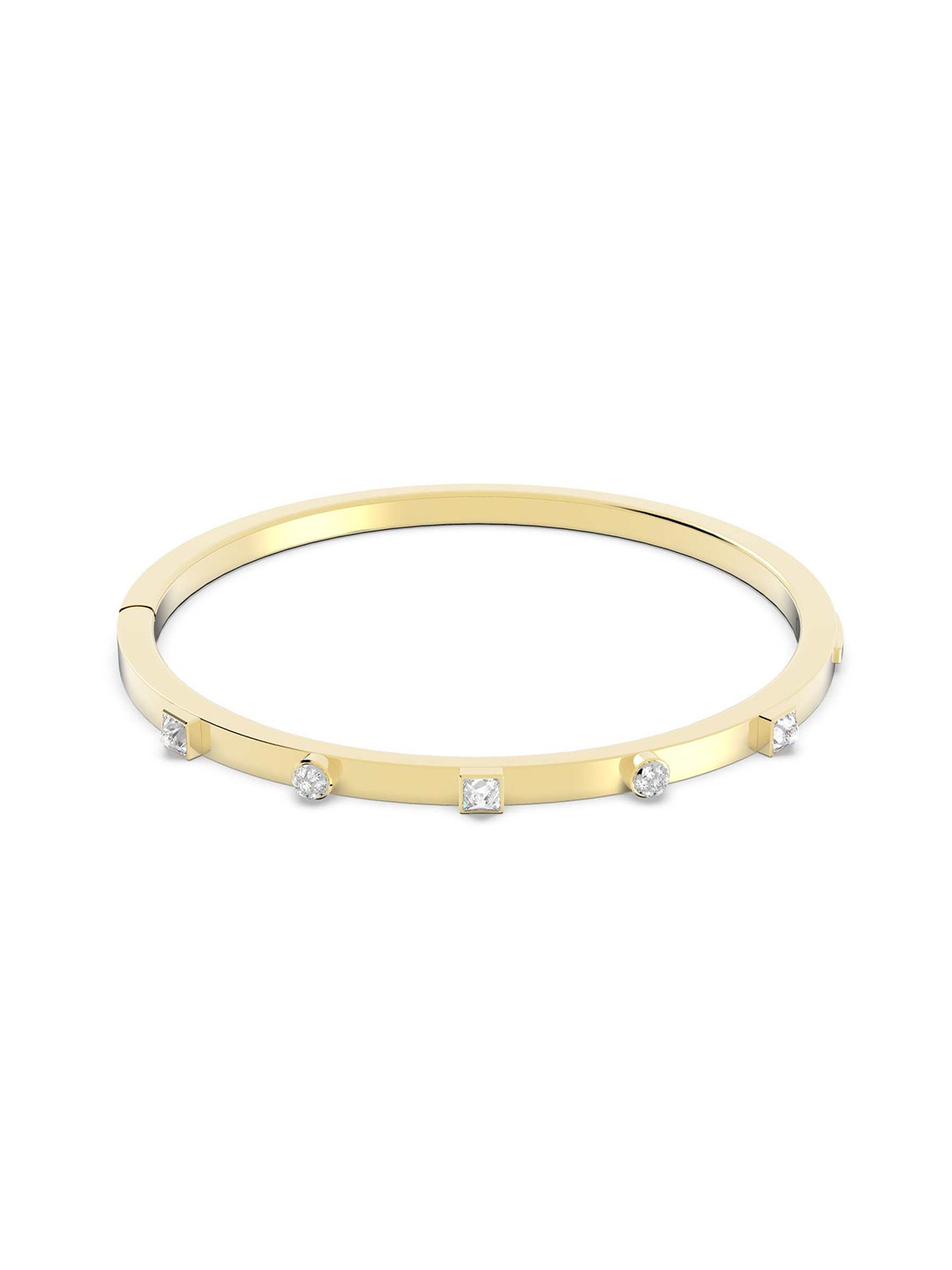 

SWAROVSKI Women White Crystals Gold-Plated Bangle-Style Bracelet