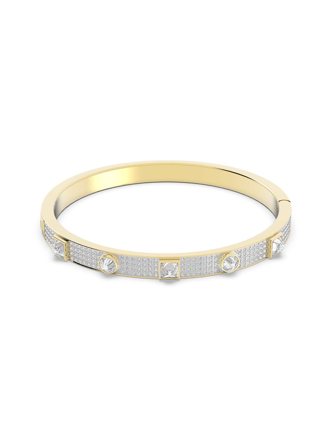 

SWAROVSKI Women White Crystals Gold-Plated Bangle-Style Bracelet