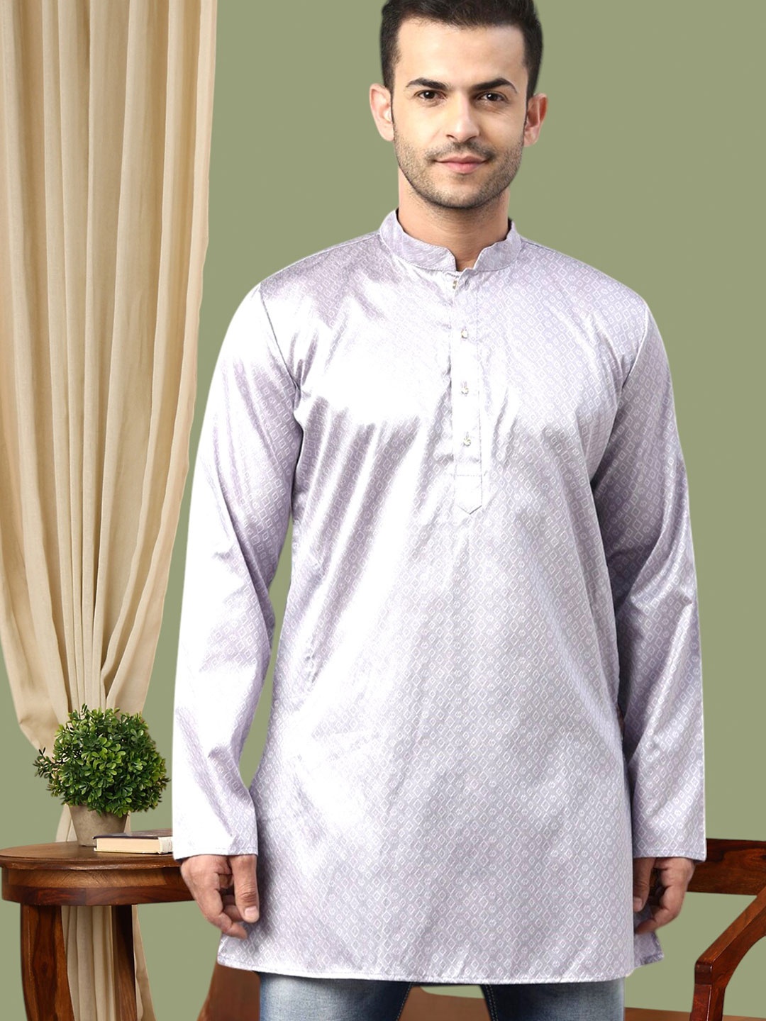 

TATTVA Men Lavender Printed Kurta