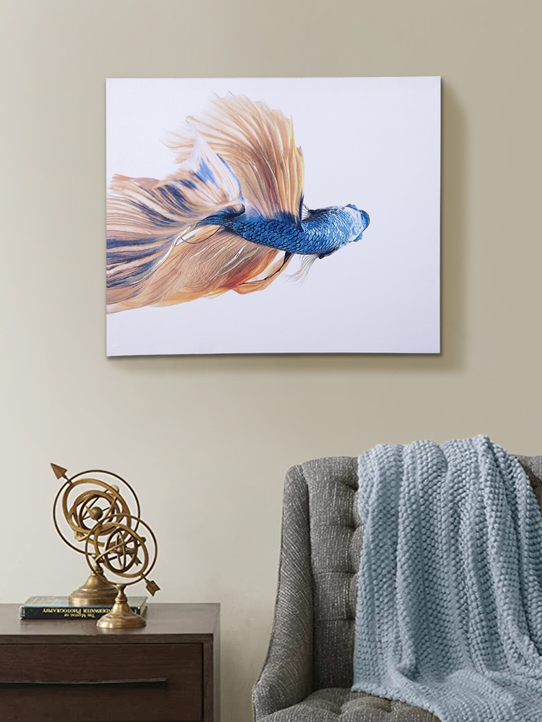 

TAYHAA Blue & White Modern Contemporary Painting Wall Art, Multi