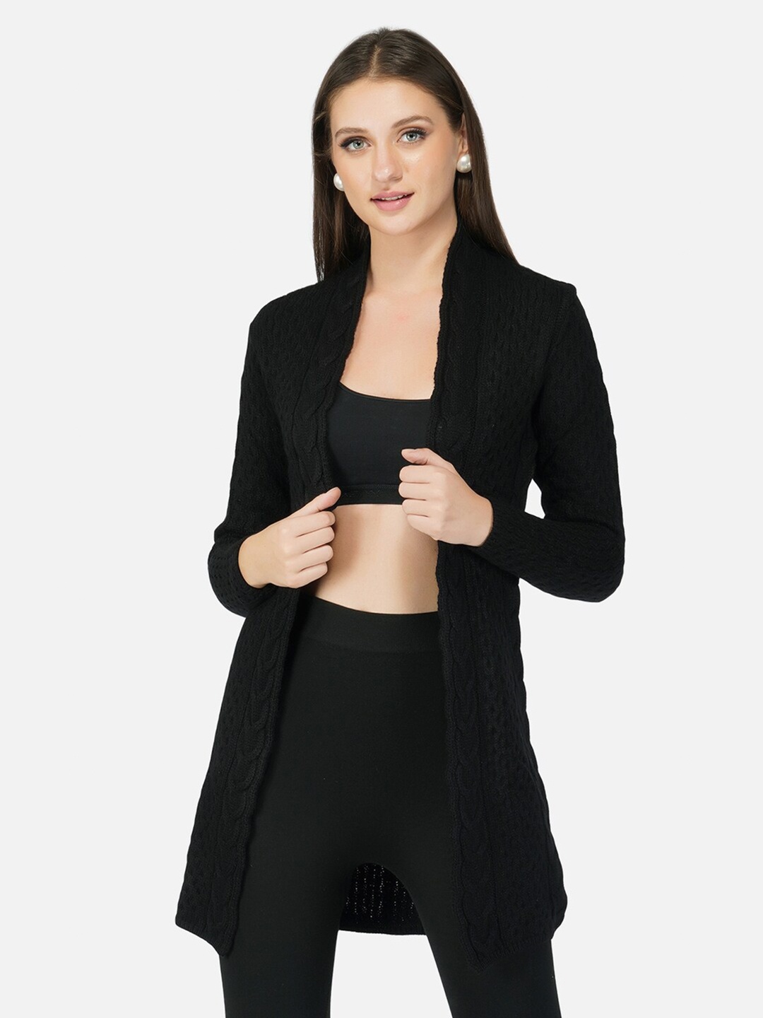 

JoE Hazel Women Black Solid Shrug