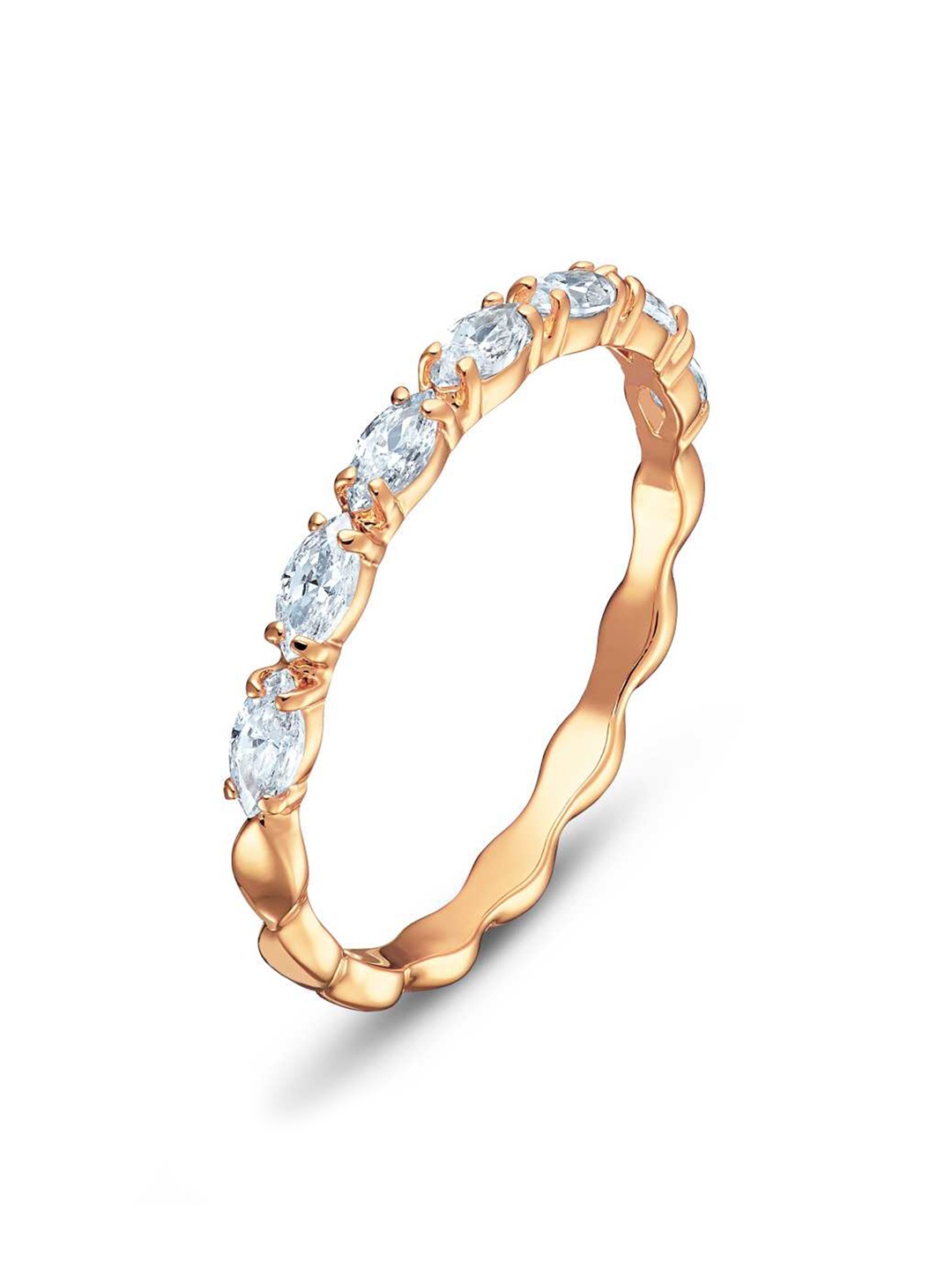 

SWAROVSKI Rose-Gold-Plated Crystal-Studded Finger Ring, White