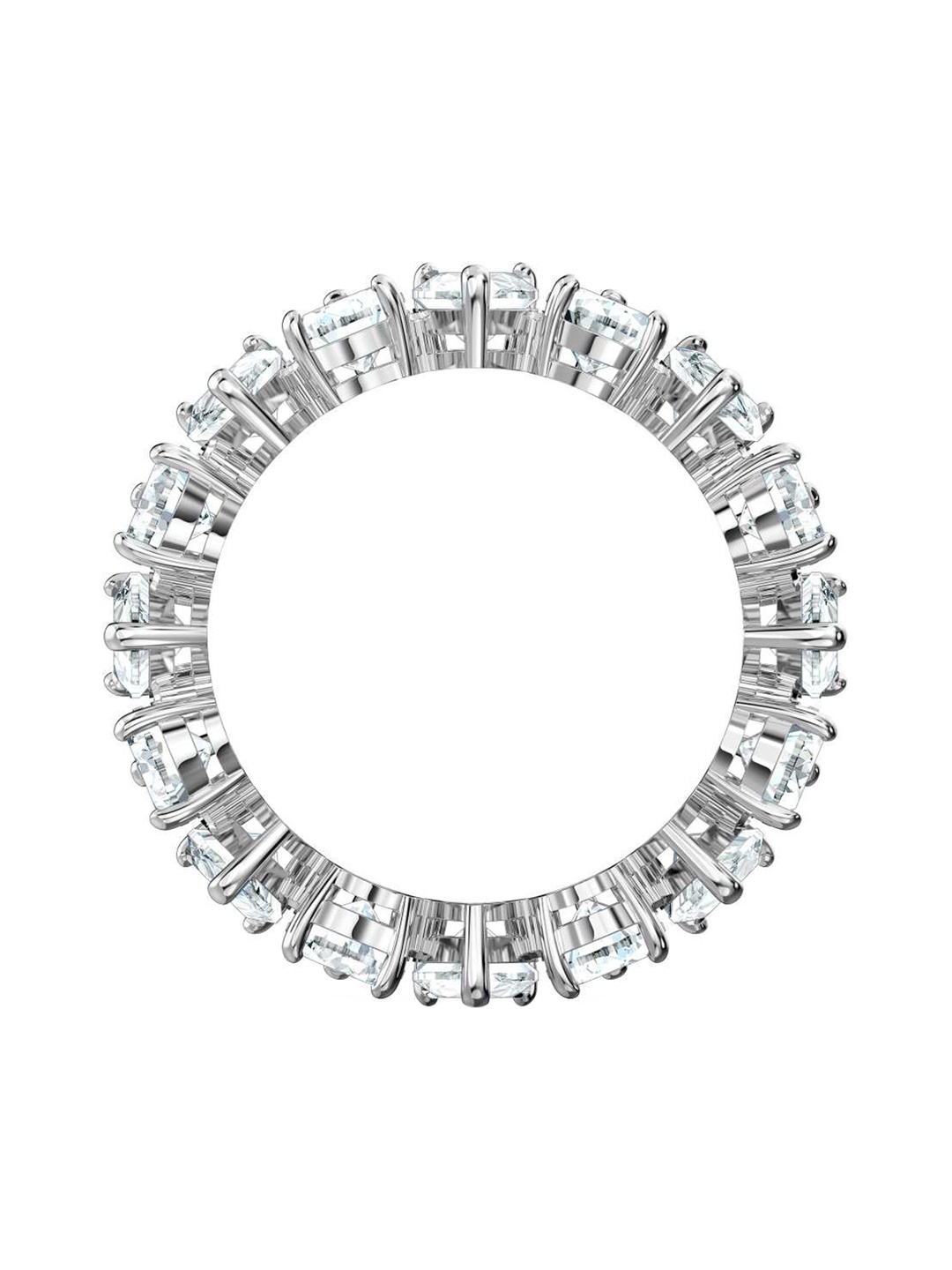 

SWAROVSKI Rhodium-Plated White Crystals Studded Finger Ring, Silver